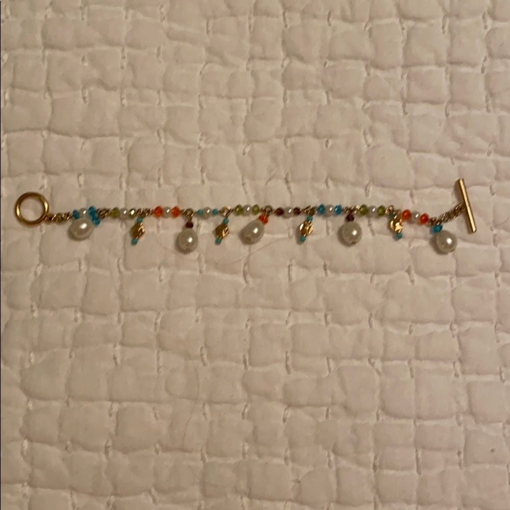 Lauren Ralph Lauren Pearl Gold Gemstone Bracelet